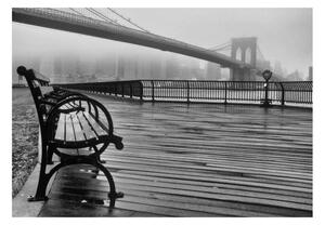 Fototapeta - Mlhavý den na Brooklynském mostě + zdarma lepidlo - 200x140