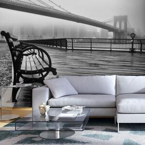 Fototapeta - Mlhavý den na Brooklynském mostě + zdarma lepidlo - 200x140