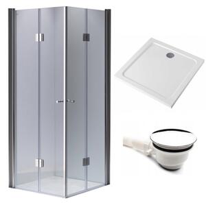 BPS-koupelny Čtvercový sprchový kout HYD-SK1290C 100x100 chrom/transparent + vanička HYD-SSV-ST06A bílá