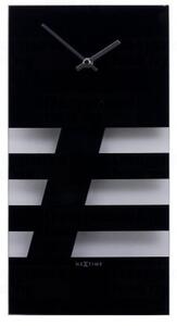 Designové nástěnné kyvadlové hodiny 2855zw Nextime Bold Stripes black 38x19cm