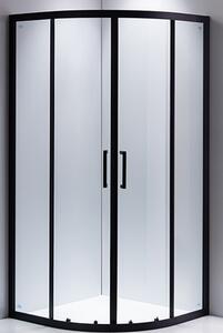 BPS-koupelny Čtvrtkruhový sprchový kout BS01B 90x90 černá/transparent - bez vaničky