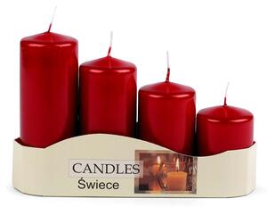 Adventní svíčky sestupné - 8 červená perleť