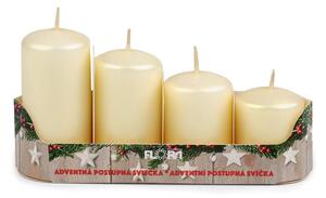 Adventní svíčky sestupné - 10 béžová nejsv. perleť