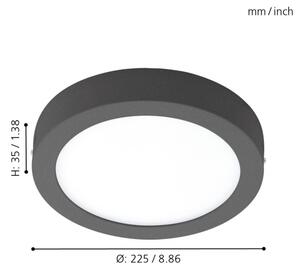 Eglo 96492 - LED Venkovní stropní svítidlo ARGOLIS LED/16,5W/230V IP44