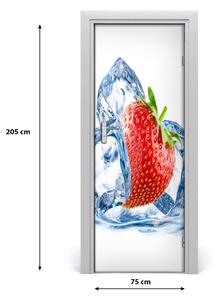 Fototapeta na dveře samolepící jahody a led 75x205 cm