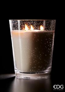 EDG Vonná svíčka bílá ve skle se stužkou, výška 23 cm - černá růže