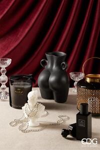EDG Vonná svíčka černá ve skle se stužkou, výška 23 cm - vůně šampaňského