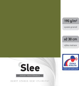 Slee jersey prostěradlo - olivová Rozměr: 180 x 200 cm