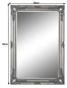 TEMPO Zrcadlo, stříbrný dřevěný rám, MALKIA TYP 7