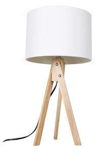 Stolní lampa, bílá / přírodní dřevo, LILA TYP 1