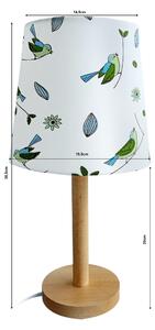 Béžová stolní lampa se vzorem ptáků QENNY TYP 7