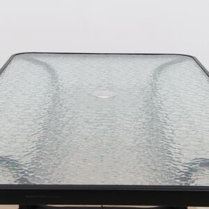Zahradní jídelní stůl DEMAT, tvrzené sklo / ocel