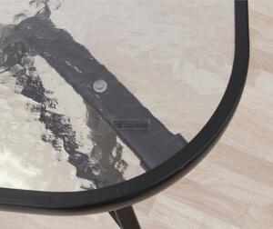 Jídelní stůl, tvrzené sklo/ocel, 150x90 cm, PASTER