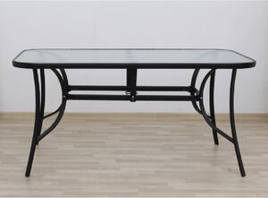 TEMPO Jídelní stůl, tvrzené sklo/ocel, 150x90 cm, PASTER
