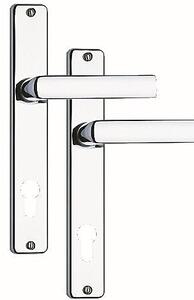 VÝPRODEJ Dveřní kování ROSTEX 804 KLASIK (CHROM LESKLÝ - NEREZ) - rozteč 90 mm, PZ, klika-klika, Otvor na cylindrickou vložku PZ, ROSTEX Chrom lesklý-nerez, 72 mm