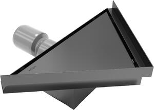 Mexen Flat, rohový sprchový žlab 20 x 20 cm, černá, 1710320
