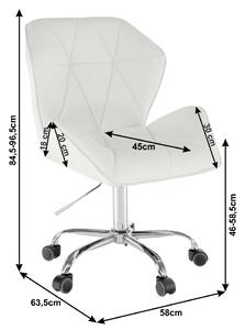 Kancelářská židle TWIST ekokůže bílá, podnož chrom