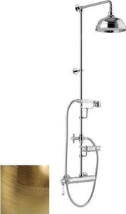 SAPHO VIENNA retro sprchový sloup s pákovou baterií, retro mýdlenka, 1267mm, bronz VO139BR