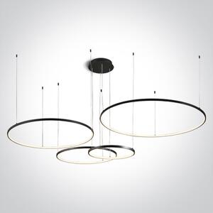 ONE-light Lustr Ringo 4, 100W, 7400lm, 40cm/60cm/80cm/100cm, stmívatelný, 230V, IP20, černý
