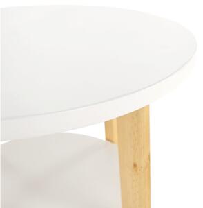 Příruční stolek KASE, bílá/přírodní