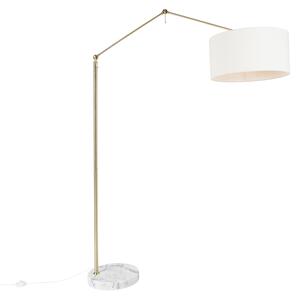 Stojací lampa zlatá s boucle stínidlo bílá 50 cm nastavitelná - Redaktor