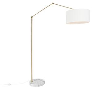 Moderní stojací lampa zlatá se stínidlem bílá 50 cm nastavitelná - Redaktor