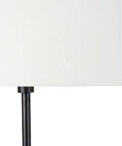 Stojací lampa černá se stínidlem bílá 50 cm - Simplo
