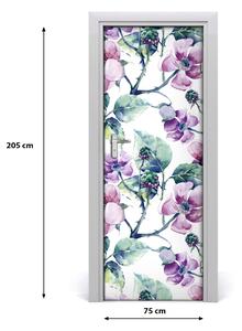 Samolepící fototapeta na dveře květy ostružiny 75x205 cm