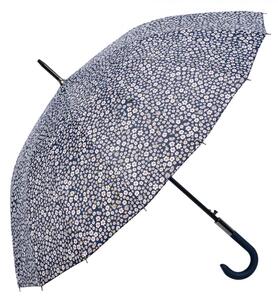 Modrý deštník s drobnými kytičkami – 90 cm