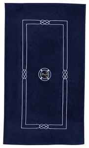 Koupelnová předložka MARINE MAN 50x90 cm Tmavě modrá, 750 gr / m², Česaná prémiová bavlna 100%, S výšivkou, námořnický vzor