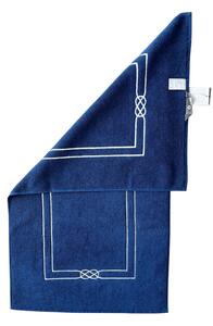 Koupelnová předložka MARINE MAN 50x90 cm Tmavě modrá, 750 gr / m², Česaná prémiová bavlna 100%, S výšivkou, námořnický vzor