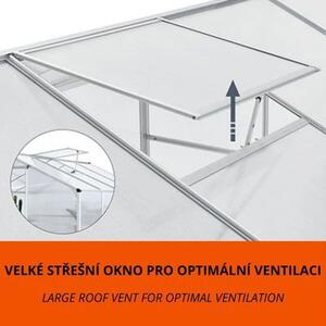 Polykarbonátový skleník 253 × 190 cm (4,75 m²) se základnou