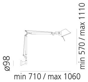 Artemide Designová nástěnná lampa Tolomeo Mini, 1xE27 Barva: Stříbrná