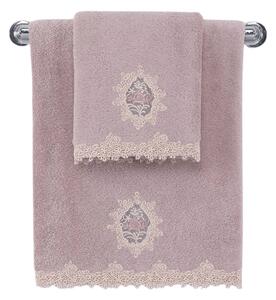Malý ručník DESTAN 30x50cm Fialová / Lila, 580 gr / m², Česaná prémiová bavlna 100%