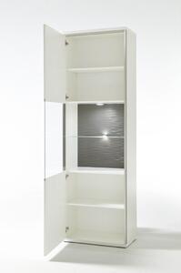 VITRÍNA, šedá, barvy stříbra, bílá, vysoce lesklá bílá, 64/201/38 cm Livetastic - Kredence a vitríny, Online Only