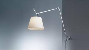 Artemide LED designová nástěnná lampa Tolomeo Mega Wall, 31W, 2700K, hliník Stmívač: Stmívač na těle lampy, Materiál stínidla: Hedvábná saténová textilie, Průměr stínidla: 32 cm