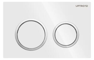 UPTrend Ovládací tlačítko pro WC podomítkové moduly YOSEMITE SHINY WHITE UP006, bílá lesk