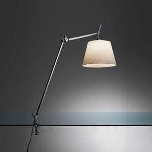 Artemide Designová stolní lampa Tolomeo Mega, 1xE27, hliník, s vypínačem Základna: Klip, Materiál stínidla: Hedvábná saténová textilie, Průměr stínidla: 32 cm