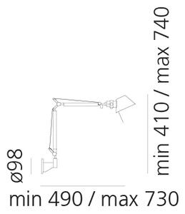 Artemide Designová nástěnná lampa Tolomeo Micro, 1xE14 Barva: Hliník