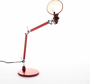 Artemide Designová stolní lampa Tolomeo Micro, 1xE14 Barva: Eloxovaná červená, Základna: Kruhová hliníková základna