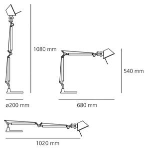 Artemide LED Designová stolní lampa Tolomeo Mini, 8W Teplota světla: 3000K - teplá bílá, Podstavec: Hliníková podpěra