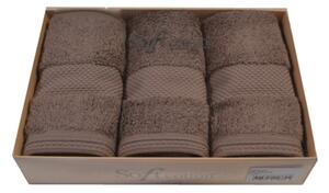 Dárková sada malých ručníků DELUXE Hnědá, 650 gr / m², Modal - 17% modal / 83% výběrová bavlna
