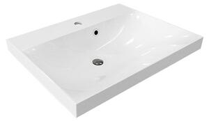 Mereo, Opto, koupelnová skříňka s umyvadlem z litého mramoru 61 cm, bílá, dub, bílá/dub, černá, CN910M