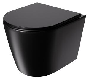 UPTrend Závěsný WC komplet bez příruby AMARO VORTEX TR2217R‑U18 včetně Soft-Close sedátka, černá mat