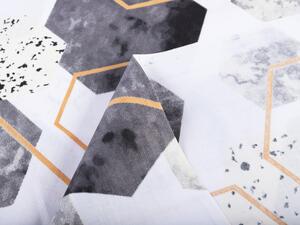 Biante Bavlněný závěs Sandra SA-280 Šedé mramorové hexagony 150x140 cm