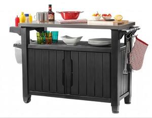 Keter Multifunkční zahradní grilovací stolek UNITY XL 270 l grafit, 134 x 52 x 90 cm