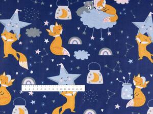Biante Dětský bavlněný povlak na polštář Sandra SA-281 Lišky na večerní obloze 30 x 50 cm