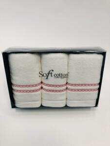 3x malý ručník CHAINE 30x50 cm. Malý froté ručník MICRO COTTON 32x50 cm z micro bavlny je zárukou nejvyšší kvality. Vlákna mají vyšší absorpci a udržují barevnou stálost. Bílá / béžová výšivka
