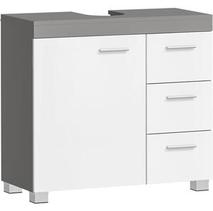 Skříňka pod umyvadlo, koupelnová skříňka 30 × 70 × 64 cm, bílá–šedá