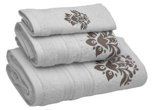 Osuška a ručníky ORCHIS v dárkovém balení Béžová Sada (ručník 30x50cm, 50x100cm, osuška 70x140cm)